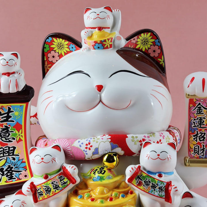 Freak Scene Glückskatze - Maneki-Neko - Winkekatze aus Porzellan 30 cm weiss - Maneki Neko 05