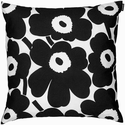 MARIMEKKO - Pieni Unikko Kissenbezug aus Baumwolle (schwarzer Mohnblume), 50,8 x 50,8 cm Black Poppy