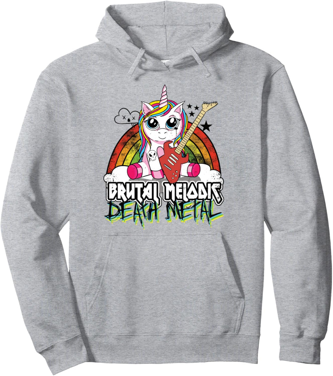 Death Metal Einhorn Vintage I Brutal Melodic Death Metal Pullover Hoodie