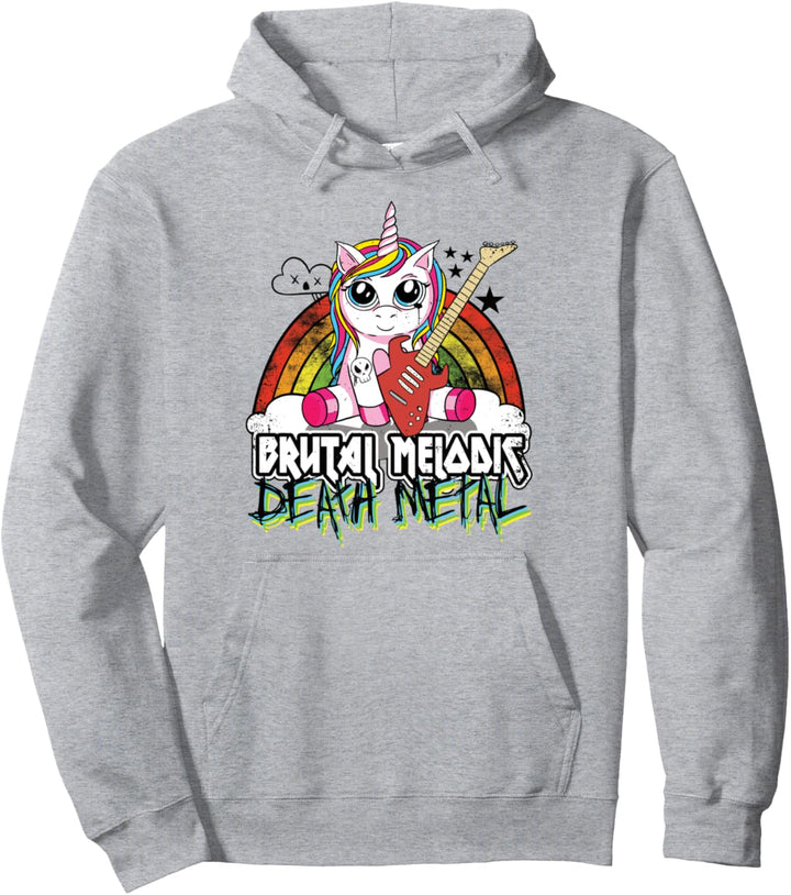 Death Metal Einhorn Vintage I Brutal Melodic Death Metal Pullover Hoodie