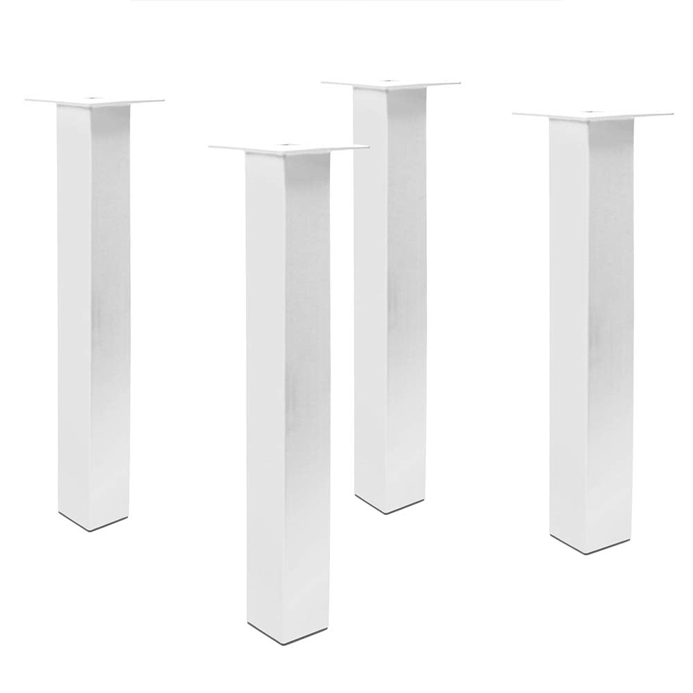 Bentatec 4er Set Tischbein gerade 80/80 Weiss Tischbein Tischkufen Couchtisch