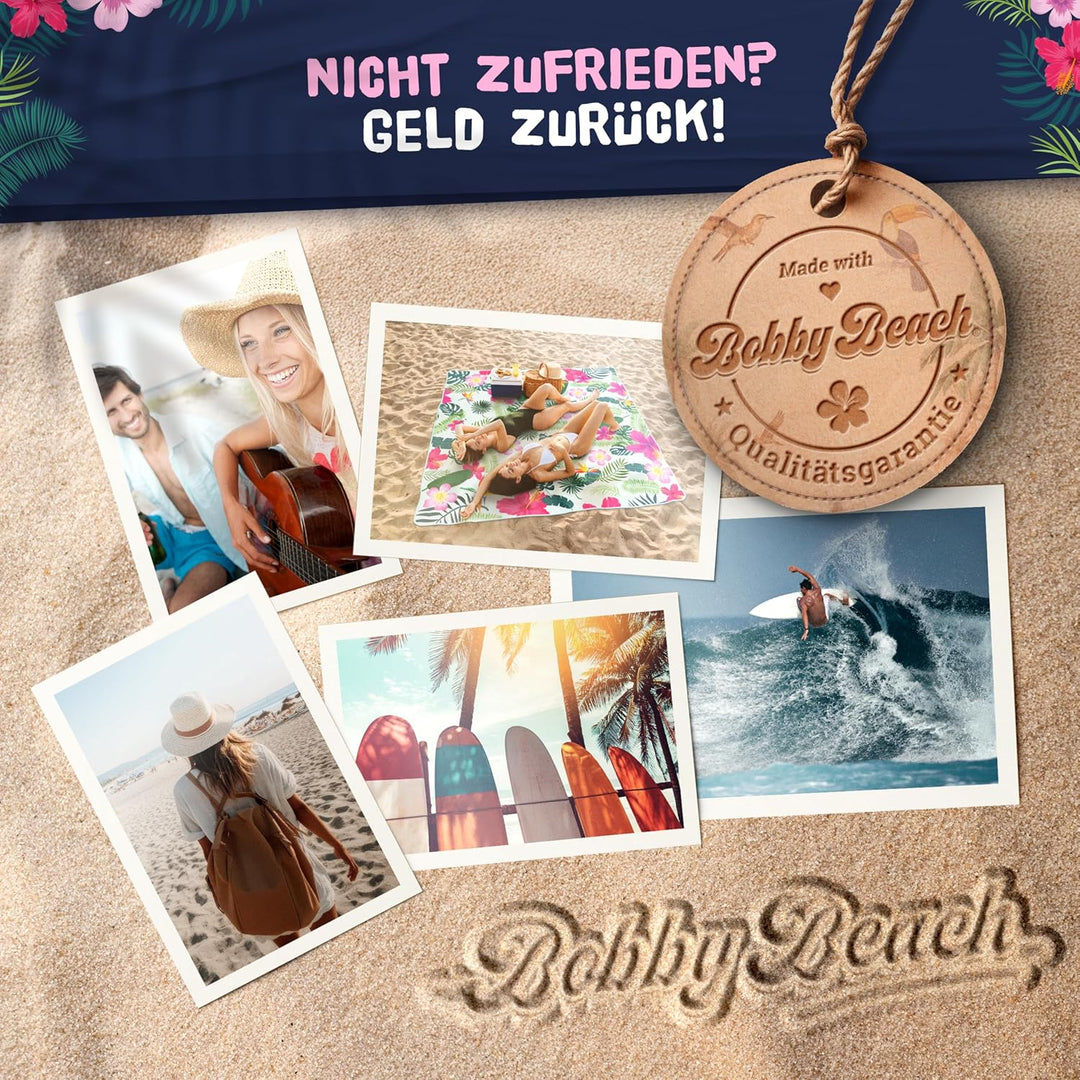 Bobby Beach Picknickdecke wasserdicht | Stranddecke sandfrei Strandmatte gepolstert & extra weich |