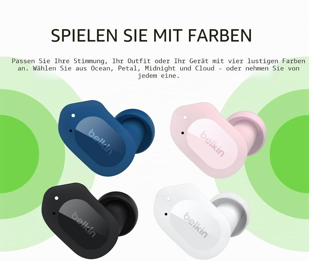 Belkin SOUNDFORM Play True Wireless In-Ear-Kopfhörer, 3 EQ-Voreinstellungen, schweiss-, spritzwasser
