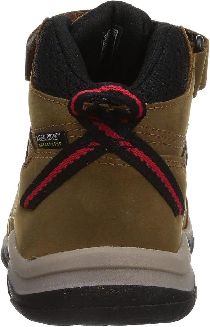 KEEN Unisex-Kinder Ridge Flex Mid wasserdichte Wanderstiefel 24 EU Bison Red Carpet, 24 EU Bison Red