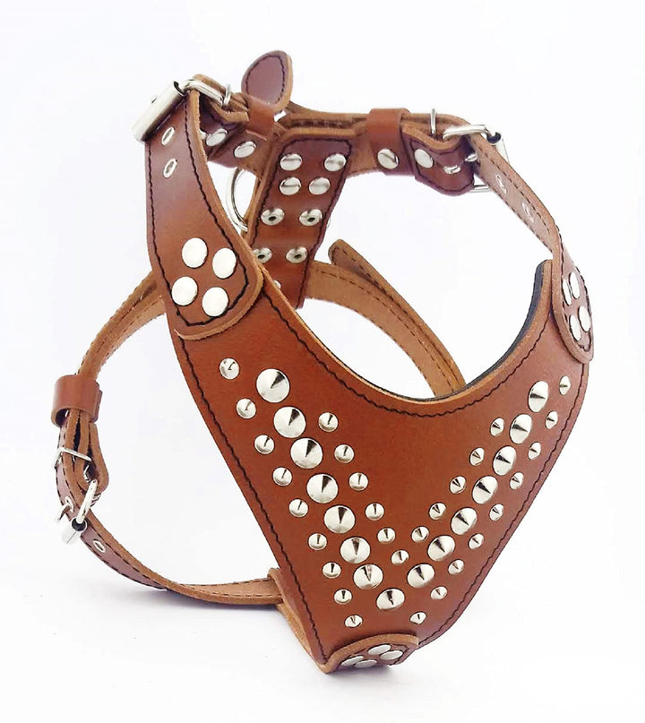 Bestia "Star'' Brustgeschirr Handgemachte Beste Qualität M - von 50 cm bis 75 cm Braun, M - von 50 c