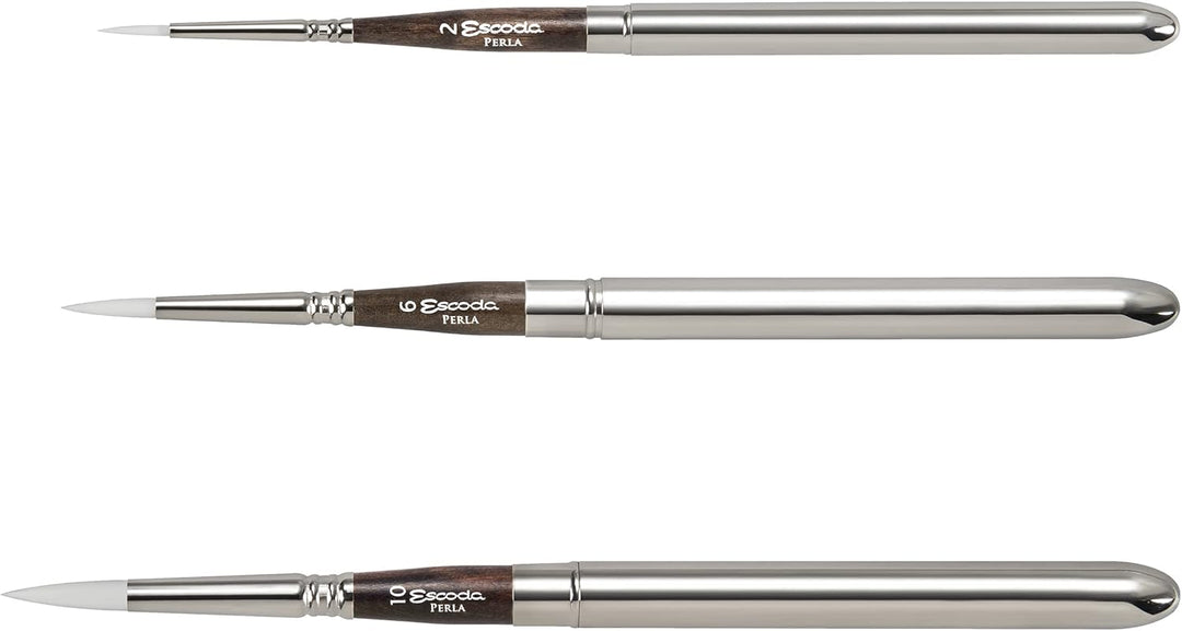 ESCODA Set bestehend aus 3 Aquarellpinseln - Das professionelle Perla-Reiseset enthält DREI, in Barc