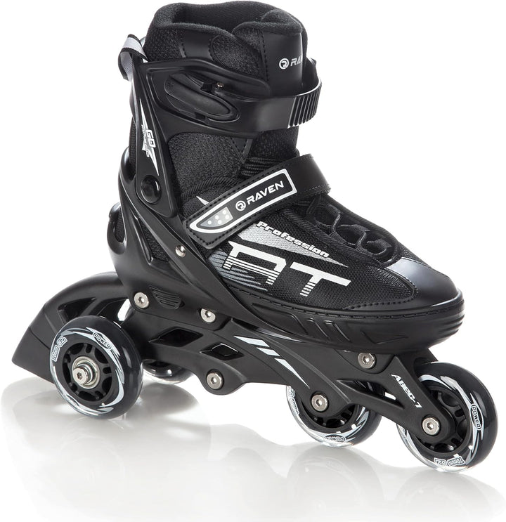 4in1 Inlineskates/Triskates/Rollschuhe/Schlittschuhe Raven Profession Schwarz 31-35(20,5cm-22,5cm),