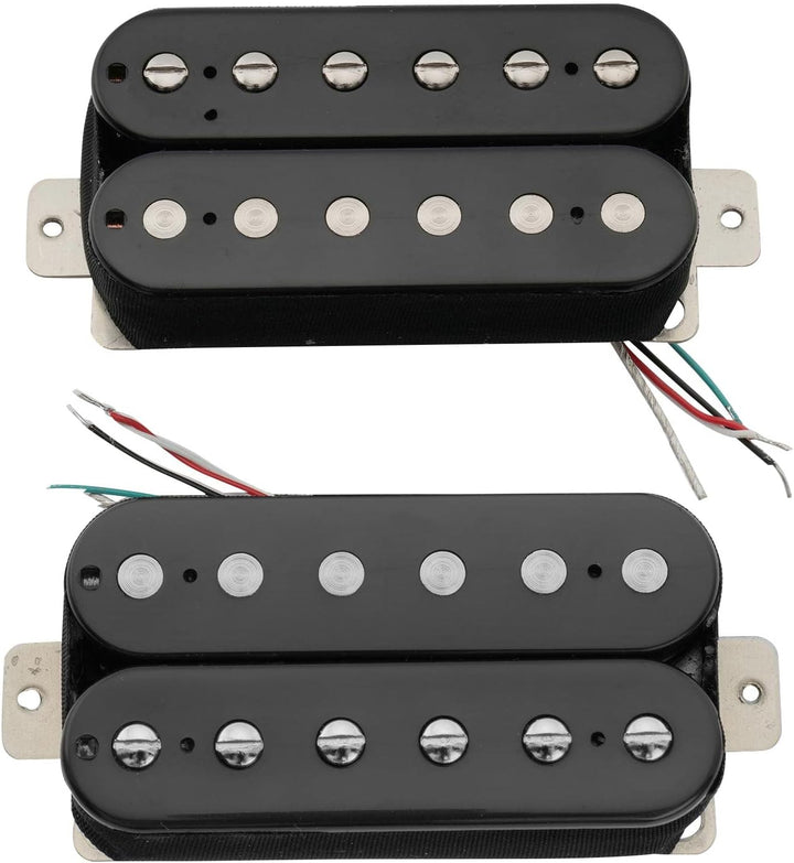 Artec VH-Rock Alnico 5 Uncovered Humbucker Tonabnehmer Hals Steg Pickups Set für E-Gitarre, Schwarz,