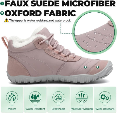 SAGUARO Barfussschuhe Winter Warm Wasserdicht Gefüttert Winterschuhe für Damen Herren Gr.36-46 37 EU