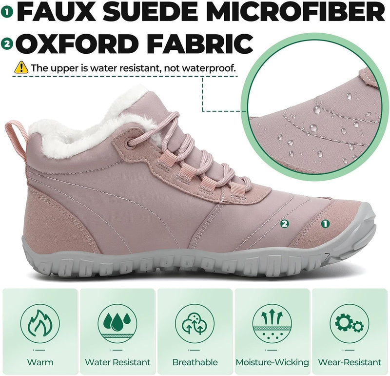 SAGUARO Barfussschuhe Winter Warm Wasserdicht Gefüttert Winterschuhe für Damen Herren Gr.36-46 37 EU