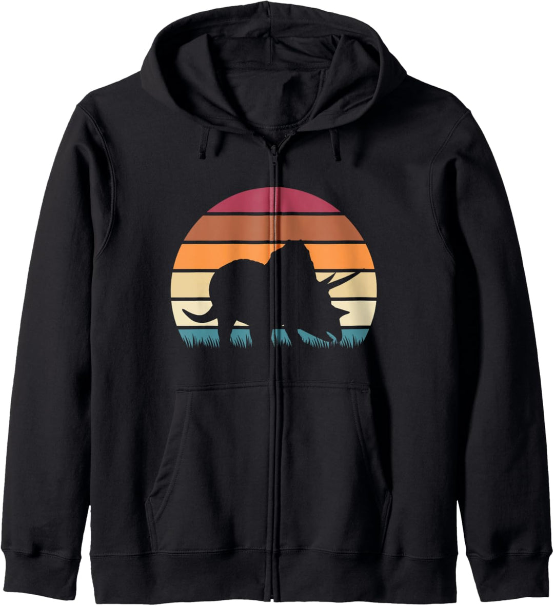Classic Retro Sunset Triceratops Jurassic Dinosaur Kapuzenjacke