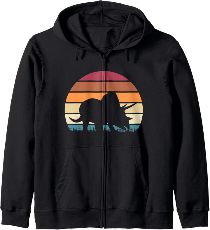 Classic Retro Sunset Triceratops Jurassic Dinosaur Kapuzenjacke