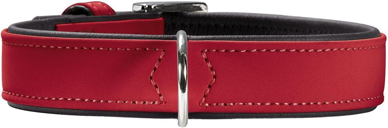 HUNTER SOFTIE Hundehalsband, Kunstleder, samtig, pflegeleicht, 45 (S-M), rot rot 45 (S-M), rot 45 (S