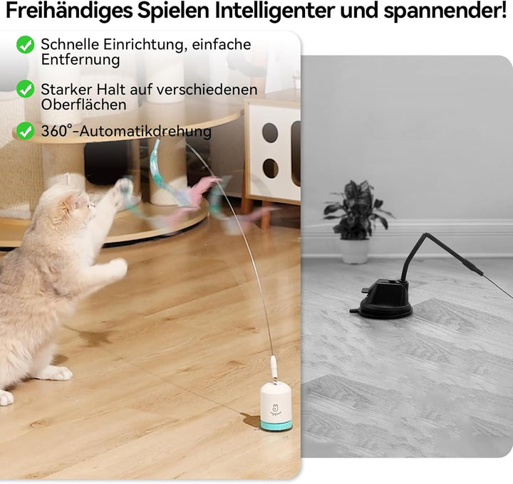 Migipaws Interaktives Katzenspielzeug mit starkem Saugnapf, 70 cm flexiblem Draht und DIY Biegedesig