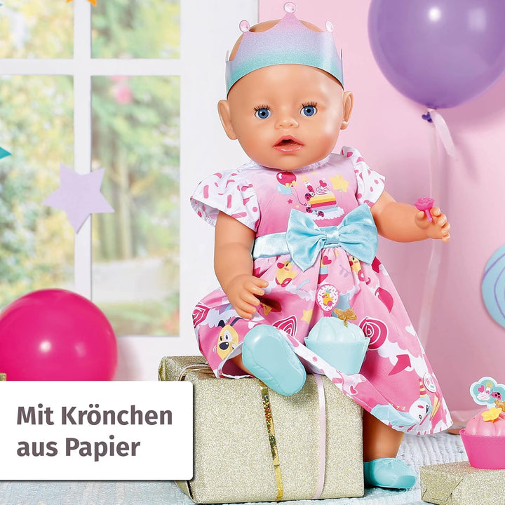 BABY born Partykleid Zapf Creation 834152 Deluxe Geburtstag 43cm-Puppenzubehör Puppenkleidung Set be