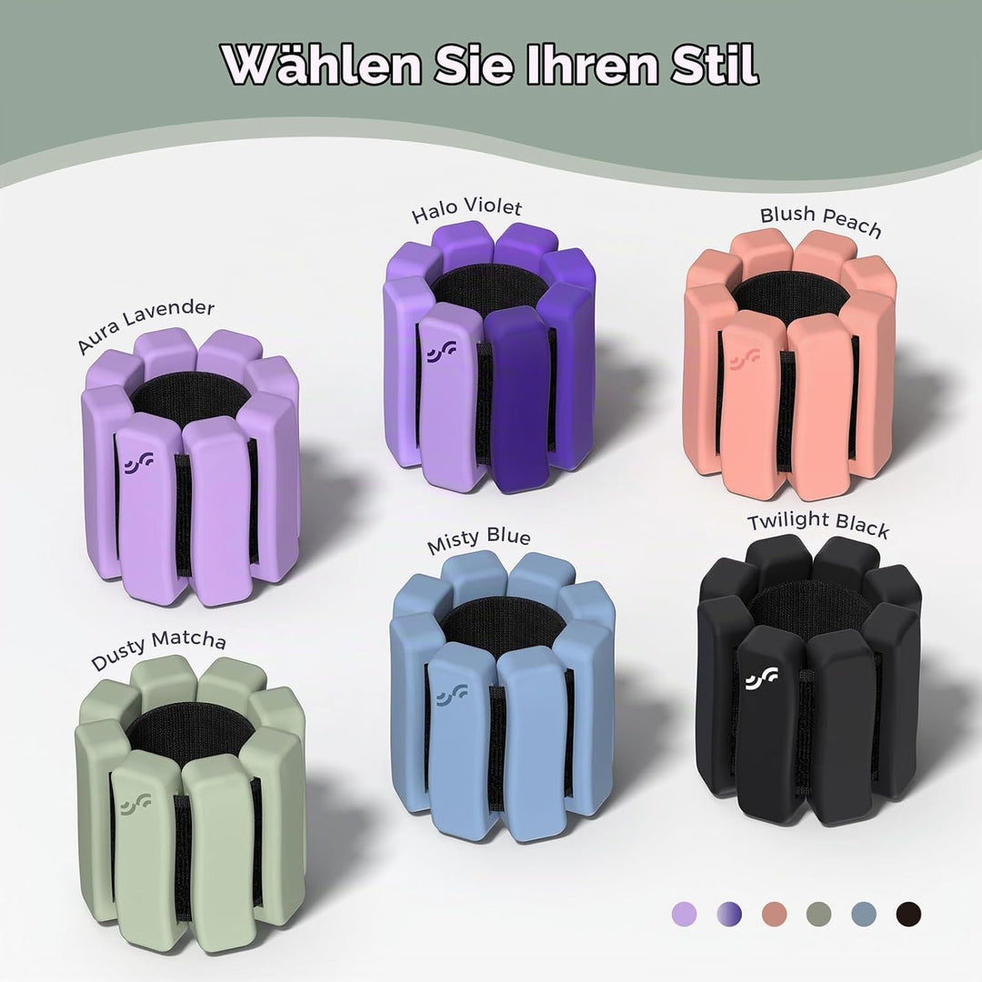 Sportneer tragbare Gewichtsmanschetten – 2er-Set (Jeweils 1 kg) für Damen und Herren, modisches knöc