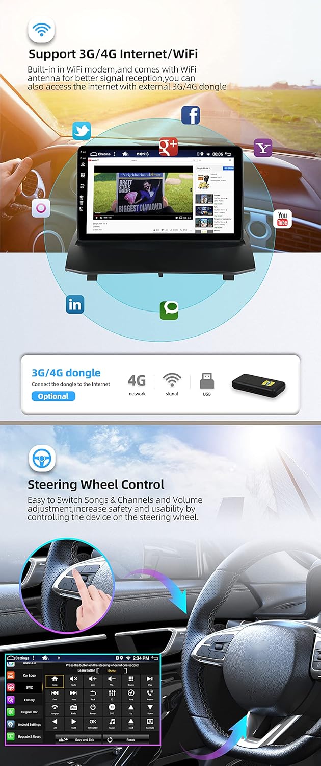 JOYX - [6G+128G] - Android 15 IPS Autoradio Passt für Ford Fiesta (2008-2019) - Kabellos CarPlay/And