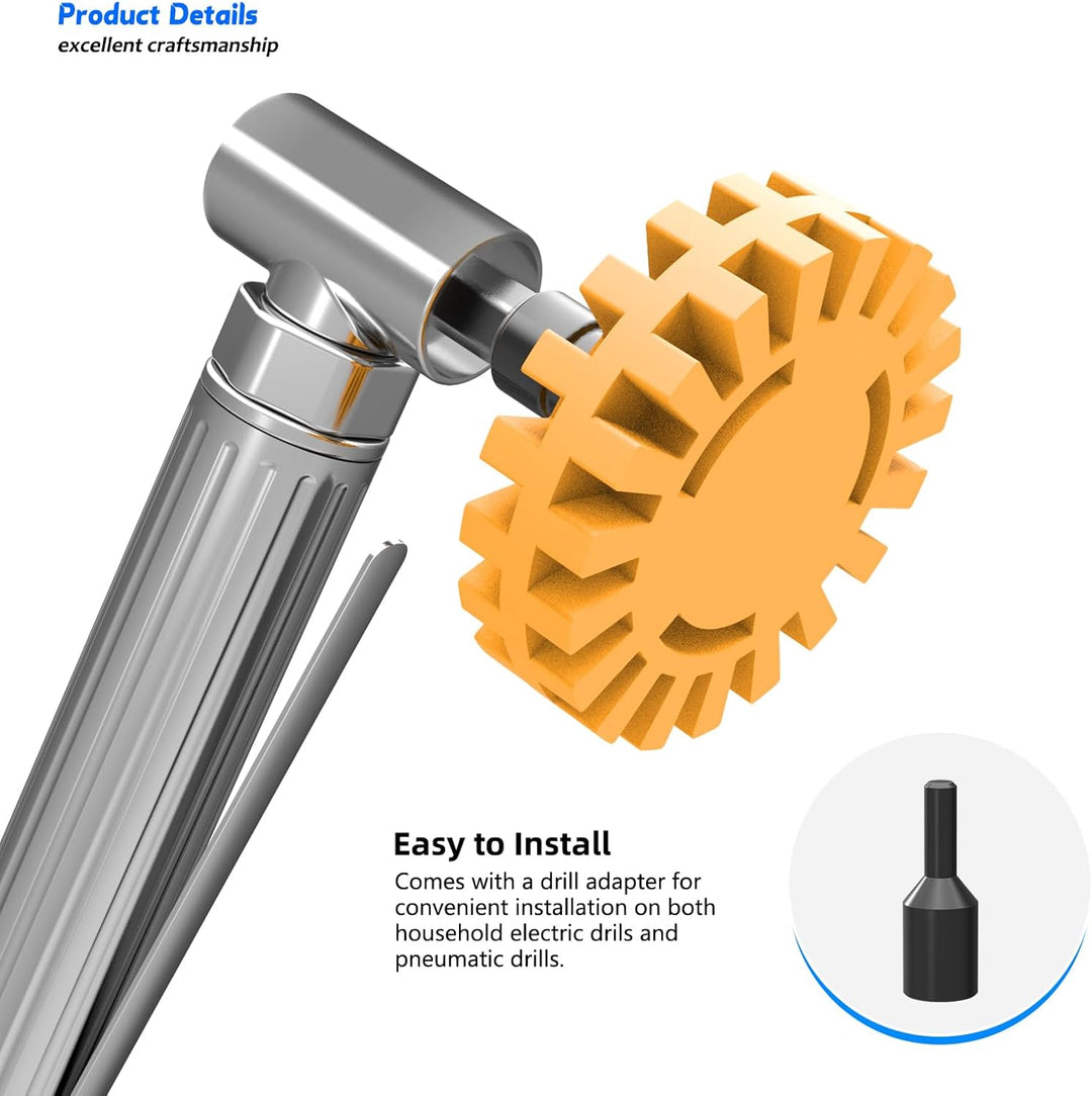 EHDIS Folienradierer Kit, mit Adapter, 200 mm & 250 mm Folienradierer und Kunststoff & Metall Schabe