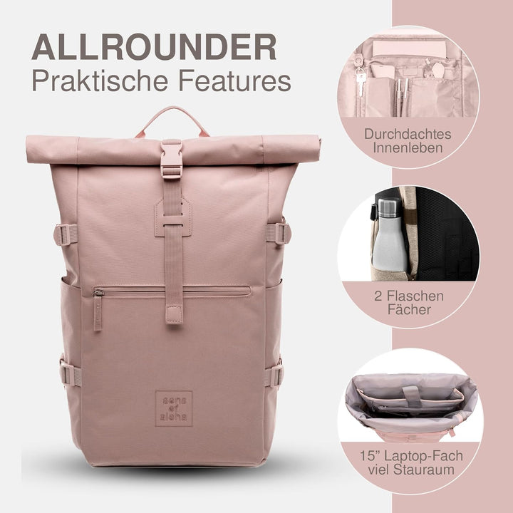 SONS OF ALOHA Rucksack KANE Roll-Top Kurierrucksack XL gross - PET recycelt, wasserabweisend - Wande