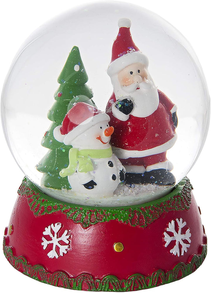 Mousehouse Gifts Weihnachten Schneekugel Spieluhr mit Weihnachtsmann und Schneemann
