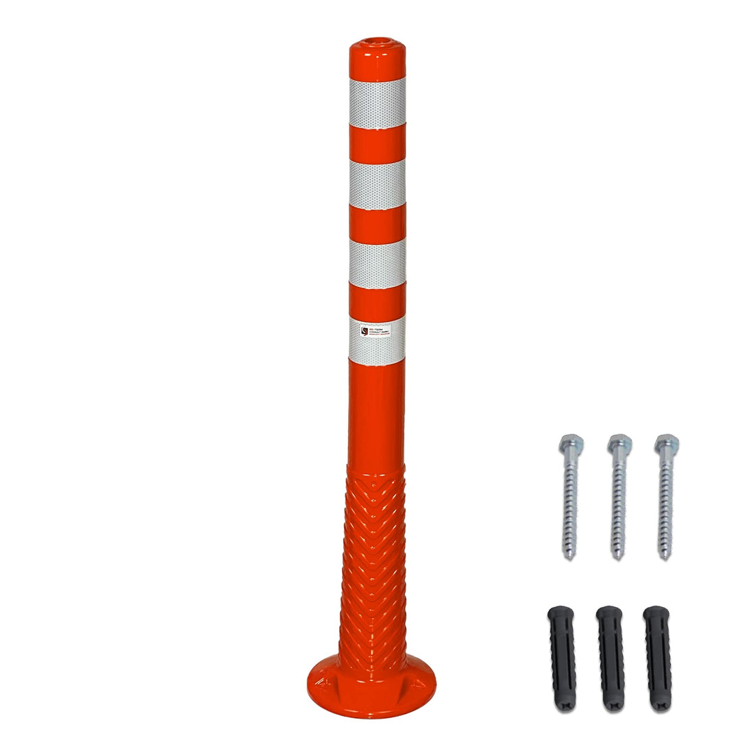 UvV®-Reflex Absperrpfosten, Poller 100 cm hoch, flexibel orange, reflektierend, selbstaufrichtend in