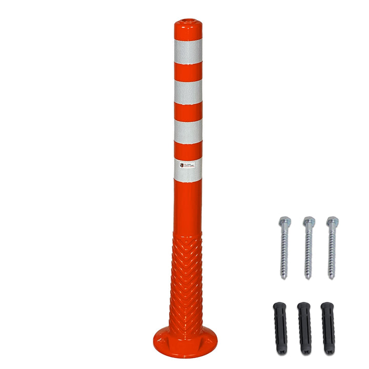 UvV®-Reflex Absperrpfosten, Poller 100 cm hoch, flexibel orange, reflektierend, selbstaufrichtend in