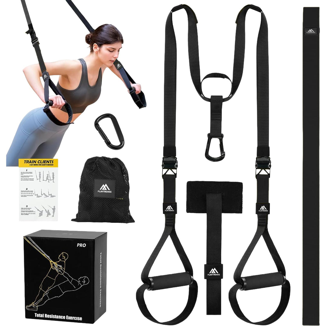 Flintronic Schlingentrainer, Sling Trainer Set für EIN Ganzkörpertraining, Schlingentrainer für Zuha