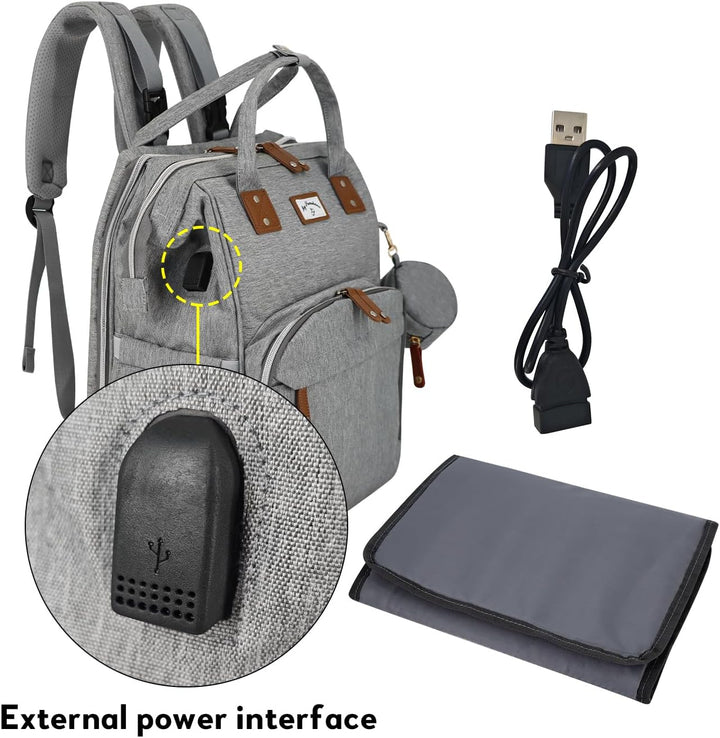 Generisch Wickeltasche Rucksack mit Wickelunterlage, wasserabweisend, mit isolierten Flaschenhaltern
