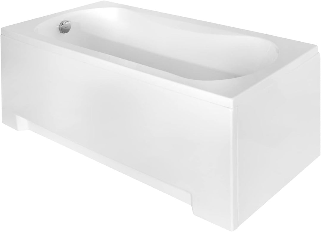 BADLAND Badewanne Original Weiss Acryl Wanne Rechteck ARIA 170x70 KOMPLETTSET SET mit Weiss Acrylsch