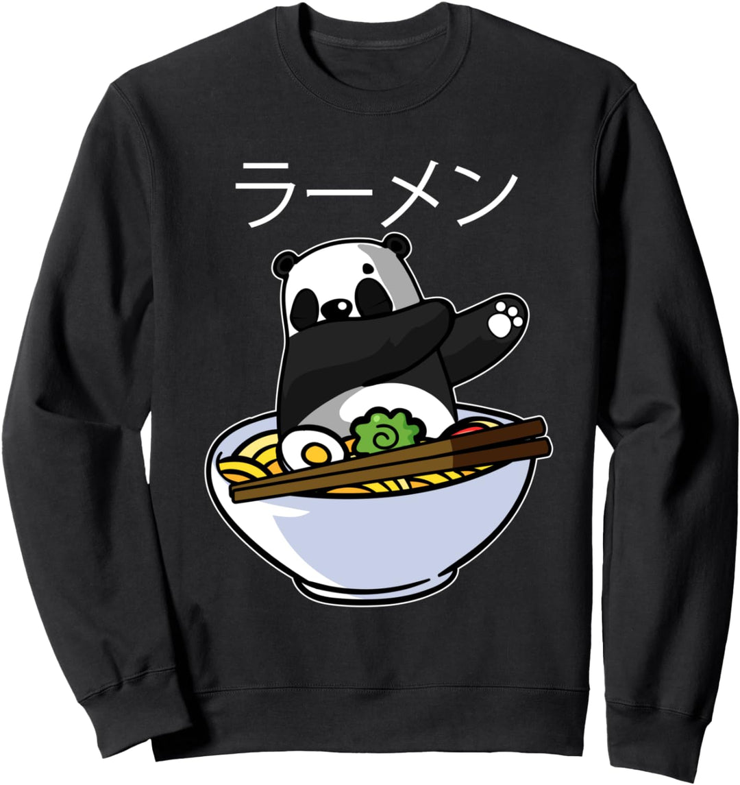 Kawaii Anime Dabbing Panda Essen Ramen Nudel Sweatshirt