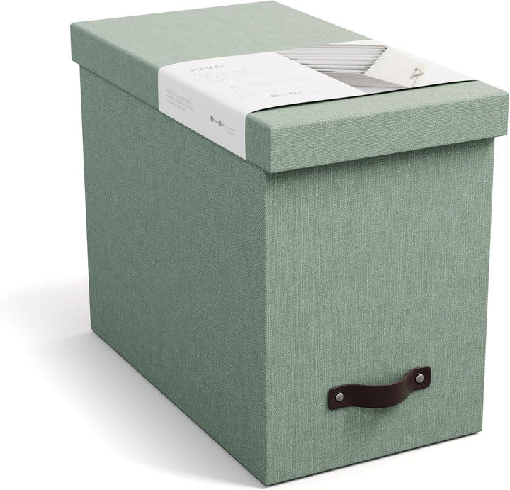 BIGSO JOHAN Hängeregisterbox A4 – Hängemappenbox mit Deckel und Griff – Schreibtischablage für Hänge