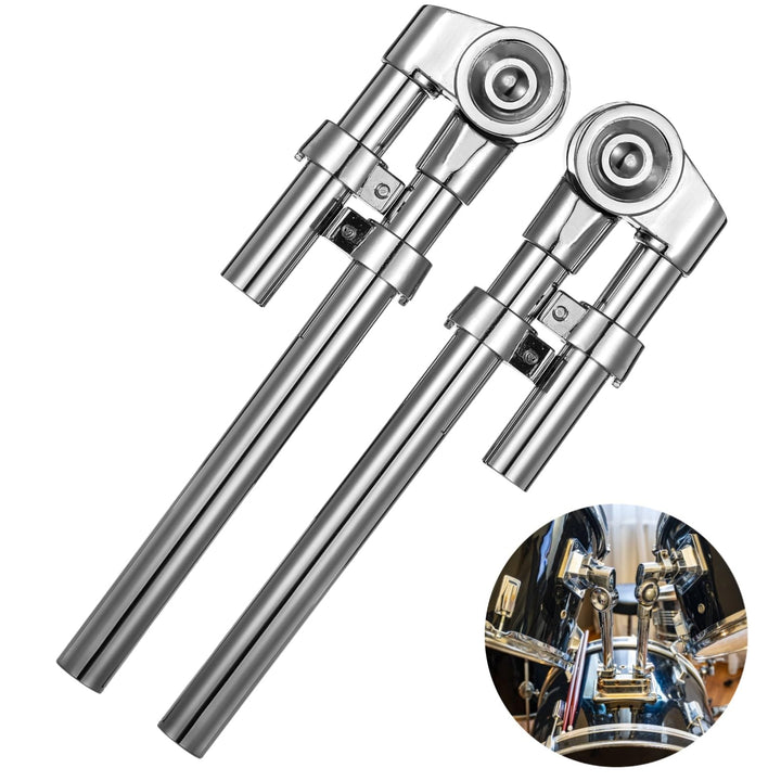 2 PCS Tom Drum Brackets, Tom Mount Holder Arm, Verstellbarer Tom Halter, Stabiler Metall Tom Drum Er
