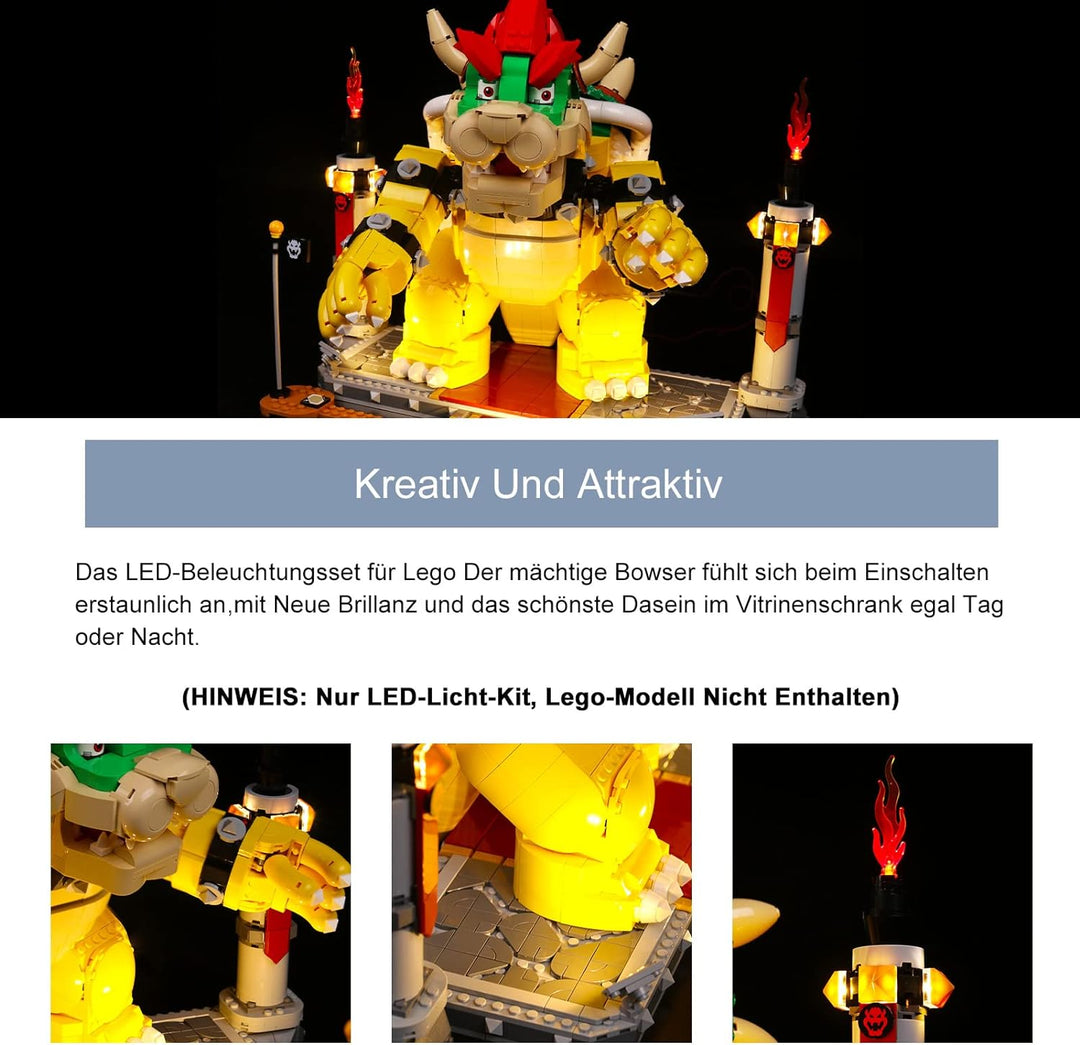 Fernbedienung Dekorationsbeleuchtungsset für Lego 71411 Super Mario Der mächtige Bowser, Led Licht S