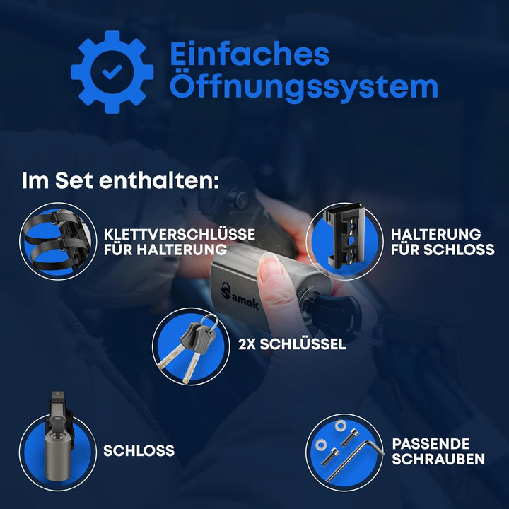 Samok Fahrradschloss Faltschloss 120cm - Faltschloss Fahrrad inkl. Halterung &amp; Zubehör - Extrem sich