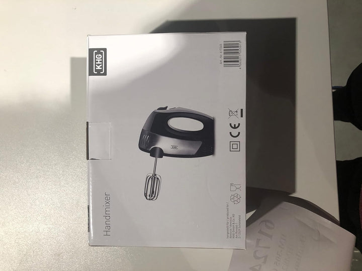 KHG Elektrischer Handmixer HM-305 SE Edelstahl 300 Watt | Handrührer mit 5 Geschwindigkeiten und Tur