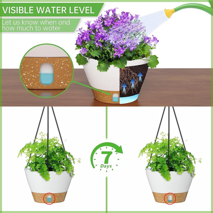 LSRVNM 3 Stück Hängende Pflanzgefässe, Hängetopf für Pflanzen, Blumentopf Hängend mit Abnehmbares Ta