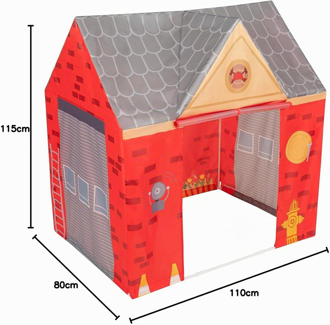 Selonis Spielhaus Spielzelt Feuerwehrhaus Faltbares Für Kinder Realistisches Design Langlebige Und S