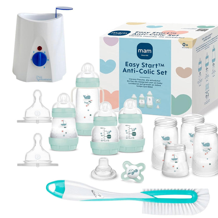 MAM Vorteilspack II Starterset 19 tlg. Anti-Colic Flaschen Set Bürste Babykostwärmer