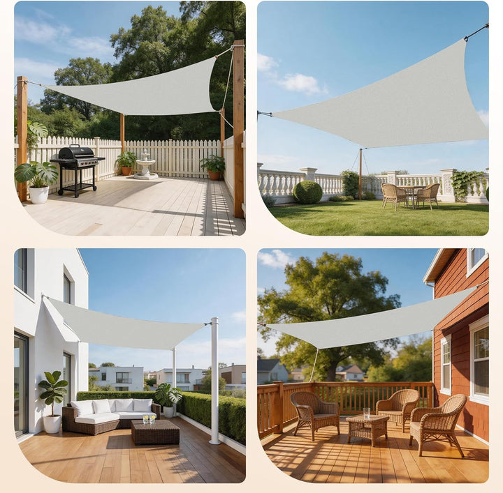 Sonnensegel 3x4m wasserdicht,Sonnenschutz Terrasse,Windschutz Wetterschutz Sonnensegel Rechteckig 42