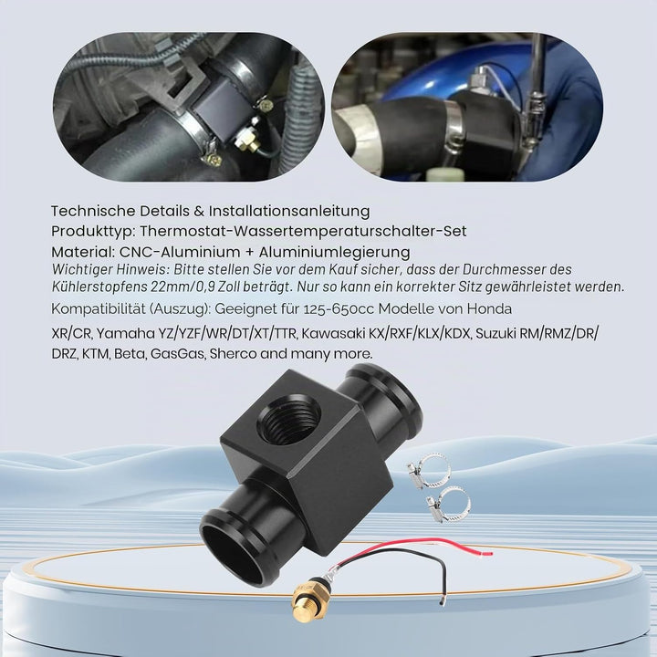Aramox Thermostat Wasserkühler Temperaturschalter Kühlerlüfter Temperatursensor für Motorrad ATV Off