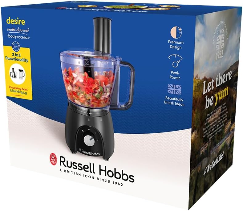 Russell Hobbs Küchenmaschine [Mixer/Gemüseschneider/Standmixer/Zerkleinerer/Blender] Food Processor
