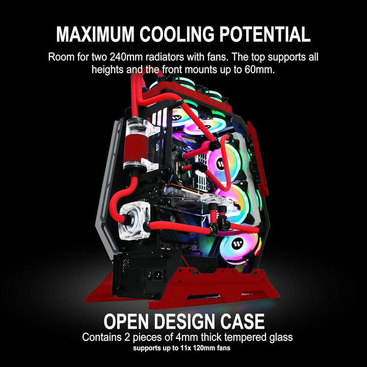 KEDIERS C570 Premium Gaming PC Gehäuse– ATX Tower PC Gaming ehäuse aus gehärtetem Glas (mit 7 RGB-Lü