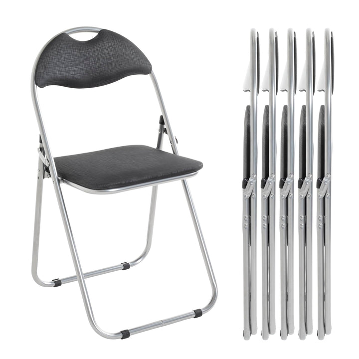HAKU Möbel Klappstuhl 6er Set, Rücken gepolstert, alu-schwarz, B 44 x T 47 x H 80 cm