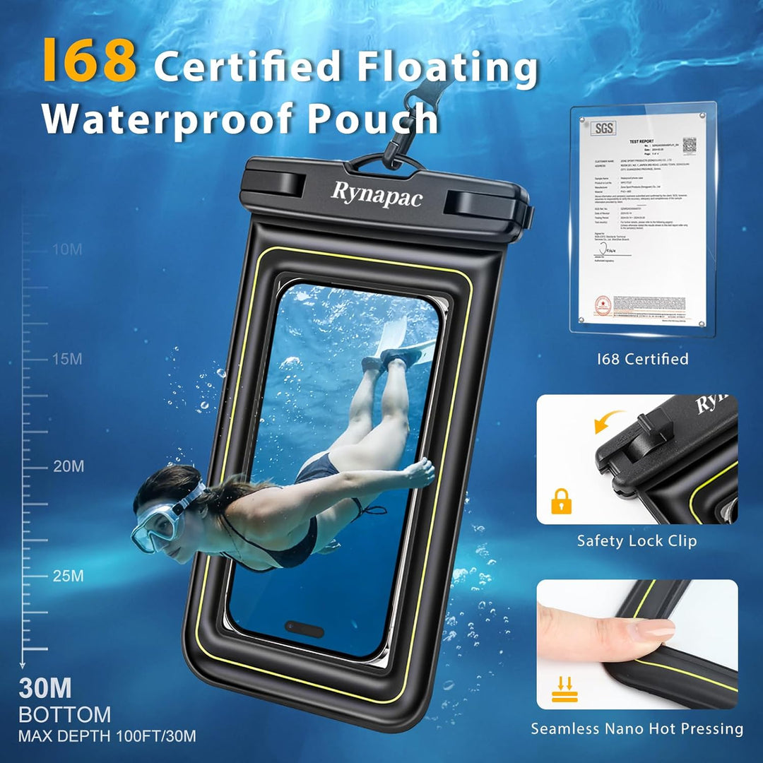 Schwimmende wasserdichte Handytasche, 2 Stück Wasserfest Handyhülle für iPhone 17 16 15 14 Air Pro M