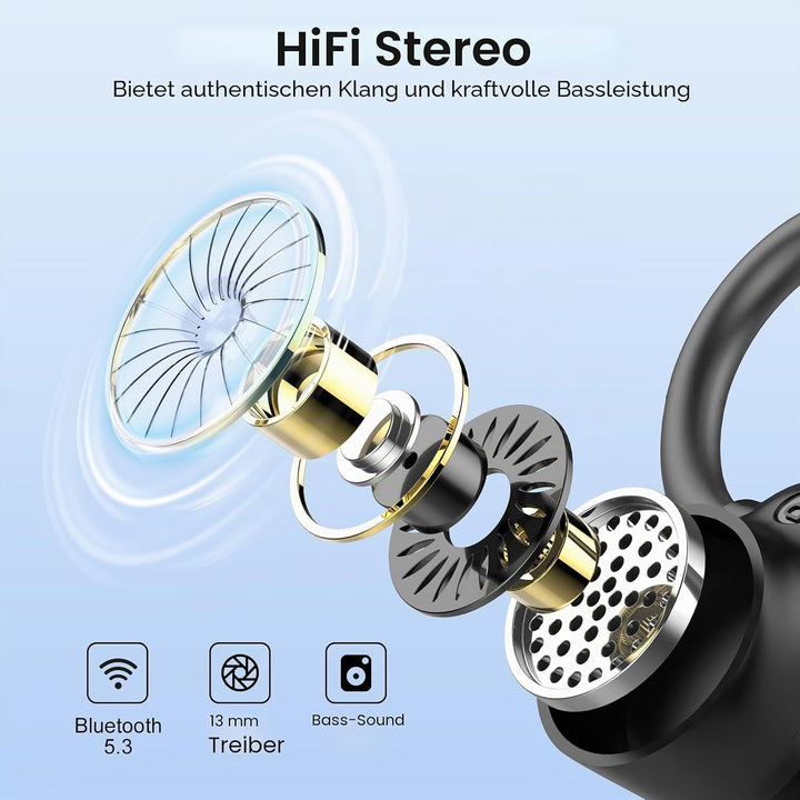 Bluetooth Kopfhörer Sport, 2026 Kopfhörer Kabellos Bluetooth 5.3 In Ear Kopfhörer mit 4 ENC Noise Ca