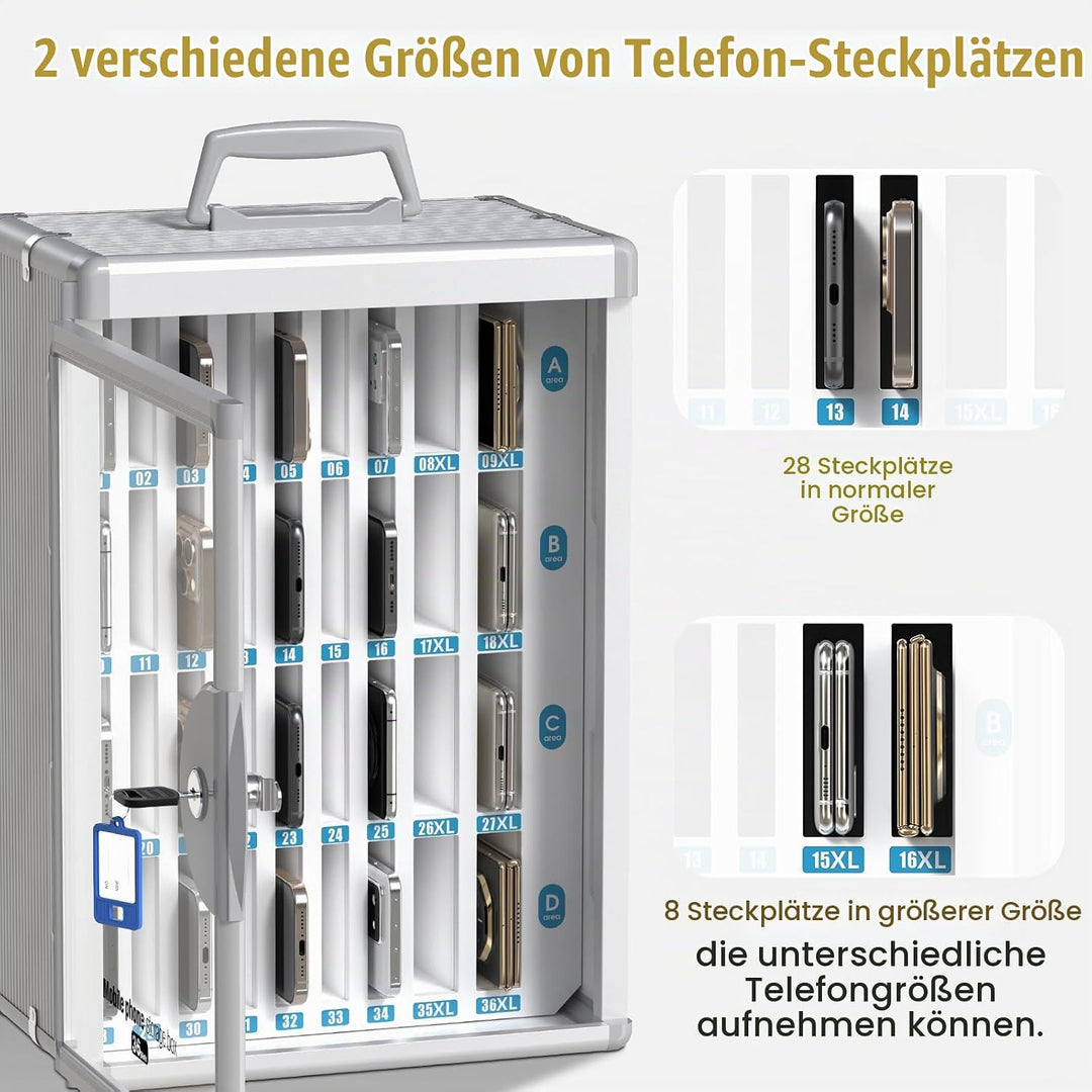 Glosen 36 Handytresore mit 【Universalschlüssel】, Handy-schliessfach aufbewahrungsschrank [Wandmontie