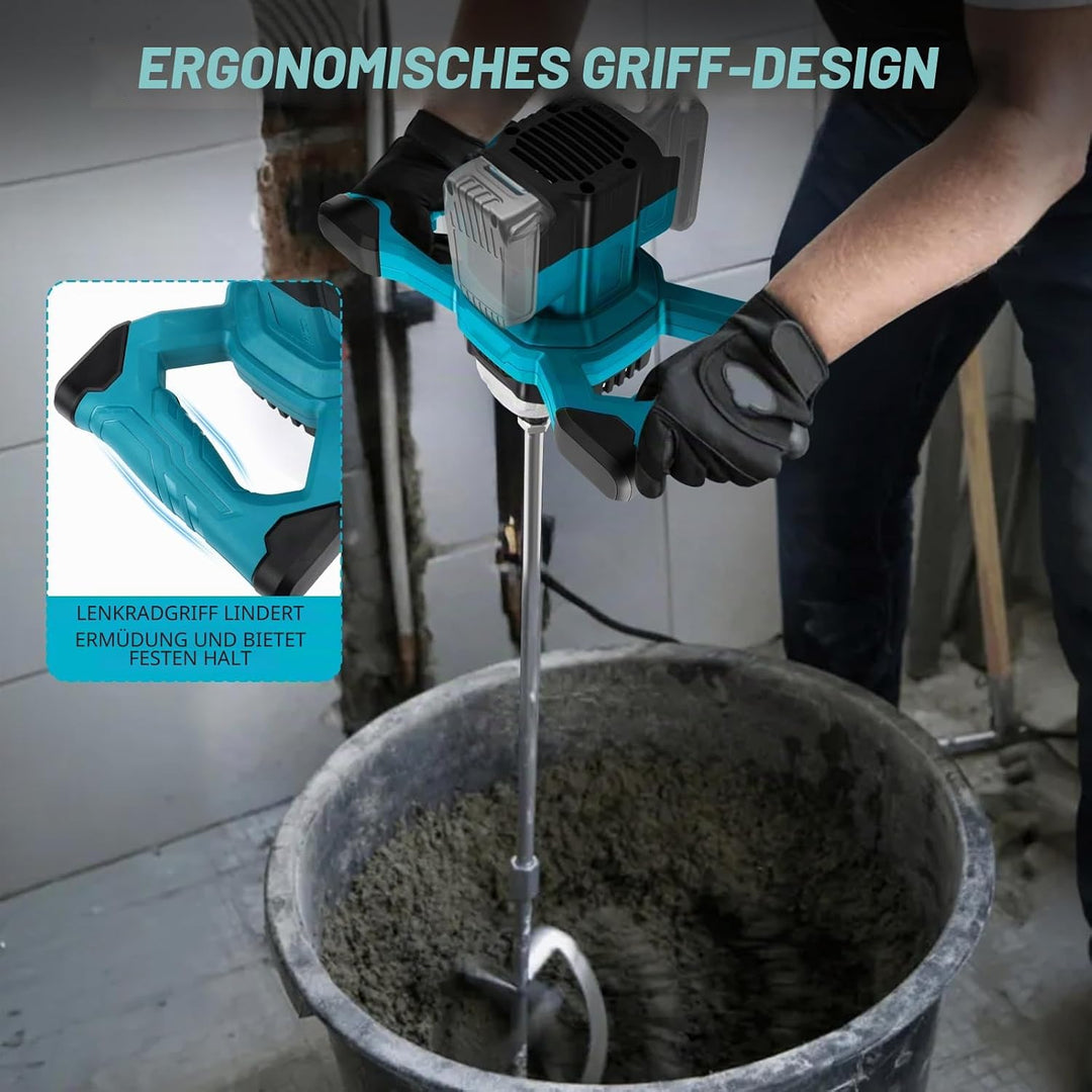 Akku Farbmörtelrührer Kompatibel mit Makita 18V Batterie, 3200W Rührwerk Mörtelrührer Zementrührer m