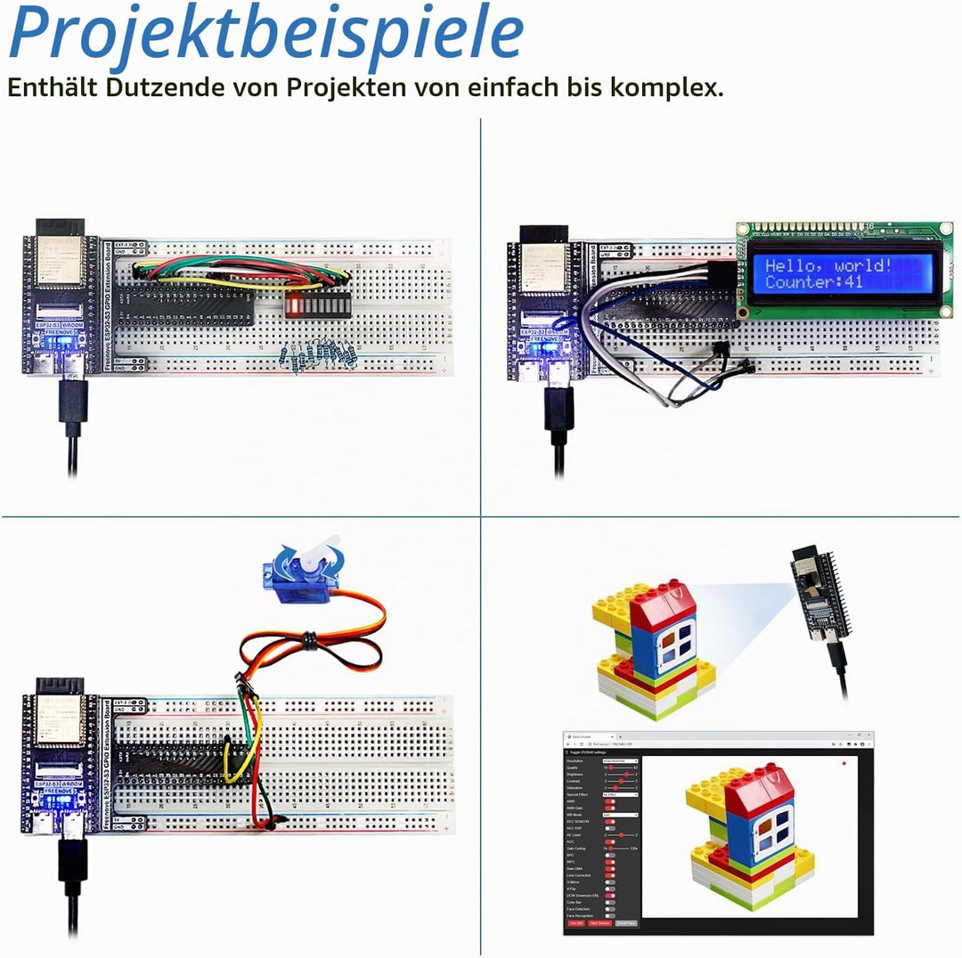 FREENOVE Super Starter Kit for ESP32-S3-WROOM (Included) (Compatible with Arduino IDE), Onboard Came