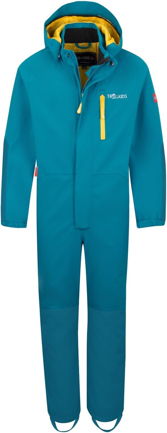 Trollkids wasserdichter atmungsaktiver Kinder Overall Bergen 92 Arktikblau/Ingwer, 92 Arktikblau/Ing