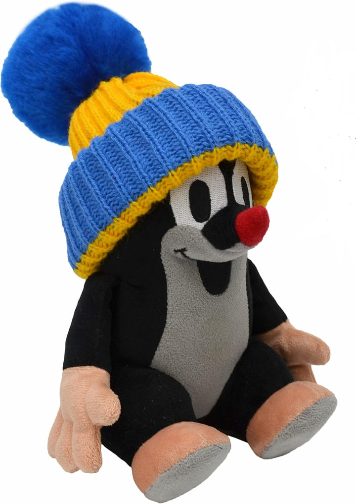 Plüschtier Kuscheltier 20 cm Original Der Kleine Maulwurf mit Blau Mütze, Sitzend und Sprachend Stof